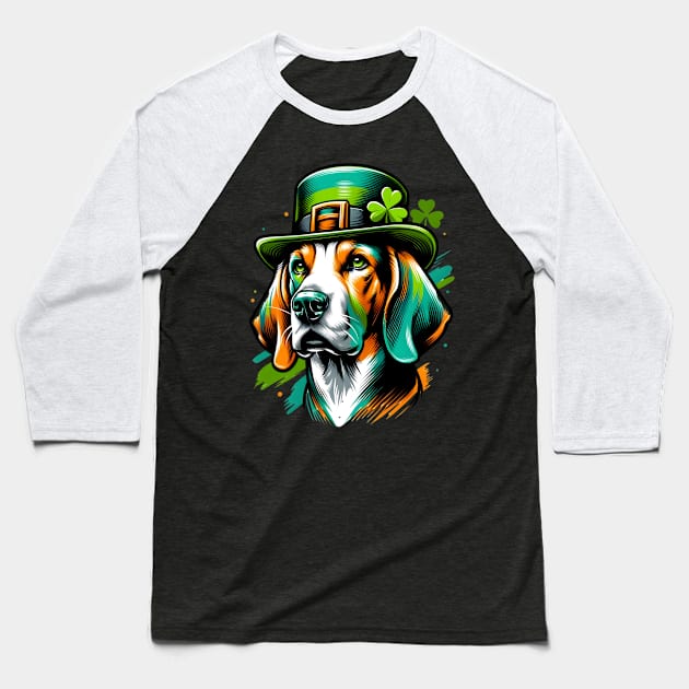 Treeing Walker Coonhound Celebrates St Patrick's Day Baseball T-Shirt by ArtRUs